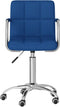 vidaXL - Kantoorstoel - draaibaar - stof - blauw
