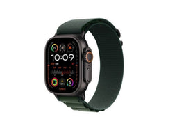 Apple Watch Ultra 2 - GPS + Cellular - 49mm Black Titanium - Dark Green Alpine Loop (Medium)
