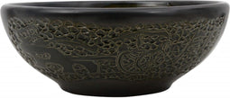 vidaXL - Opzetwasbak - rond - Φ41x14 - cm - keramiek - zwart