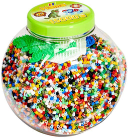 HAMA Midi - 15,000 pcs + 3 plates, stackable green bucket (2067)