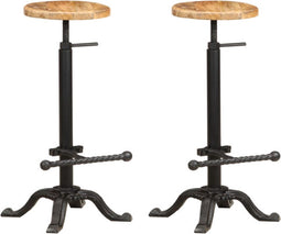 vidaXL - Barstoelen - 2 - st - massief - mangohout