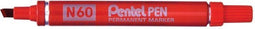 Viltstift pentel n60 schuin 1.2-6mm rood - 12 stuks