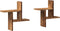 vidaXL - Wandschappen - 2 - st - 38x12x38 - cm - bewerkt - hout - oud - houtkleurig