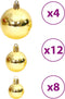 vidaXL - Kerstballen - 100 - st - 3/4/6 - cm - goudkleurig - en - wijnrood