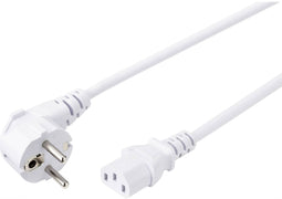 Conrad SY-5043438 - Aansluitkabel Koud - Haakse stekker IEC-connector 5.00 m - Wit