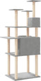 vidaXL - Kattenmeubel - met - sisal - krabpalen - 166 - cm - lichtgrijs