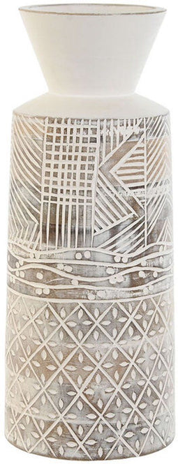 Vaas Home ESPRIT Wit Natuurlijk Mangohout Koloniaal 15 x 15 x 22,5 cm