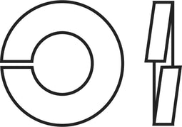 TOOLCRAFT B2,5 D127-A2 194678 Veerringen Binnendiameter: 2.6 mm M2.5 DIN 127 RVS A2 100 stuk(s)