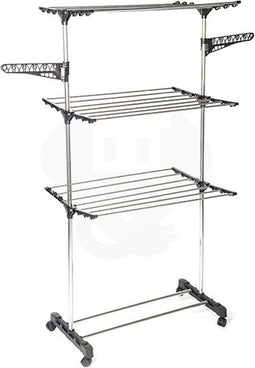 Bathroom Solutions Wasrek-droogrek - zwart-wit - 80 x 57 x 165 cm