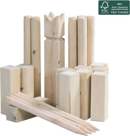 Outdoor Play Kubbspel - Outdoor Spel - 21 houten onderdelen - incl draagtas