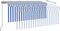 vidaXL - Luifel - handmatig - uittrekbaar - rolgordijn - LED - 3,5x2,5 - m - blauw - wit