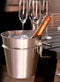 RVS champagnekoeler/ijsemmer met houder voor aanrecht of tafel - 3 liter - 22 x 22 cm