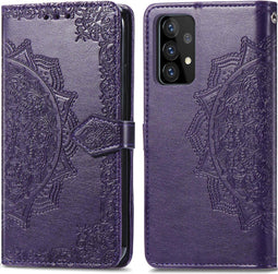 iMoshion Hoesje Geschikt voor Samsung Galaxy A72 Hoesje Met Pasjeshouder - iMoshion Mandala Bookcase - Paars