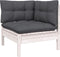 vidaXL - 3-delige - Loungeset - met - kussens - massief - grenenhout - wit