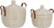 Basket spelset DKD Home Decor Natuurlijk Lichtbruin Polyurethaan Zeegras 42 x 42 x 45 cm