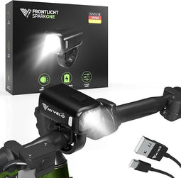 MIVELO Fietsverlichtingsset Smart One - USB Oplaadbaar - 100 Lux - IPX6 Waterdicht