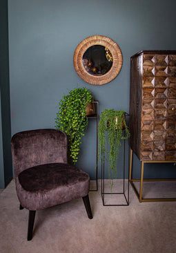 PTMD Nevon Vierkante Plantentafel - 25 x 25 x 90 cm - Metaal - Zwart