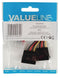 ValueLine VLCP73520V015 - Stroomkabel - Molex naar SATA - Geel Rood Wit Zwart