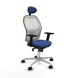 Piqueras y Crespo 2D086N1 - Bureaustoel - Verstelbare hoogte met hoofdsteun - Marineblauw