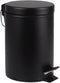 BRASQ Pedaalemmer 12 Liter - Zwart - PB112 - Prullenbak met uitneembare Pedaalemmer - Prullenbak - Vuilnisbak - Vuilbak - Afvalbak - Badkamer of toilet