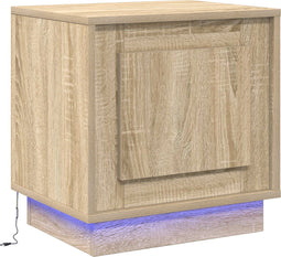 vidaXL - Nachttafel - met - LED-verlichting - - - Sonoma - Eik - - - 44x34,5x45 - cm