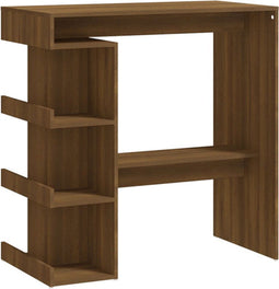 vidaXL - Bartafel - met - opbergrek - 100x50x101,5 - cm - bewerkt - hout - bruin - eiken