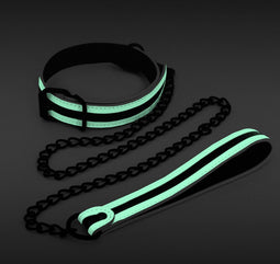 NS Novelties - Glo Collar And Leash - Bondage / SM Collar and leash Glow in the dark