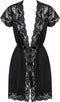 Obsessive Kimono & String - Erotische Kimono - Maat L/XL - Zwart