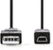 Nedis CCGP60300BK20 - USB A naar USB 2.0 mini kabel - 200 cm - Zwart