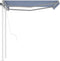 vidaXL - Luifel - automatisch - uittrekbaar - met - palen - 3,5x2,5 - m - blauw - en - wit