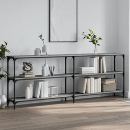 vidaXL - Wandtafel - 200x29x75 - cm - bewerkt - hout - grijs - sonoma - eikenkleurig