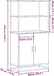 vidaXL - Hoge - kast - 68x35x139cm - bewerkt - hout - en - metaal - grijs - sonoma - eiken