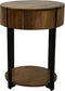 Bijzettafeltje rond - Ø40x52 - Naturel/zwart - Mangohout/metaal