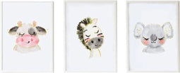 Bladen Crochetts 30 x 42 x 1 cm Zebra Koe Koala 3 Onderdelen