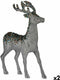Decoratieve figuren Kerstrendier Zilverkleurig Plastic 15 x 45 x 30 cm (2 Stuks)
