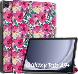 imoshion Tablet Hoes Geschikt voor Samsung Galaxy Tab A9 Plus - imoshion Design Trifold Bookcase - Meerkleurig /Floral Water Color