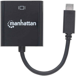 Manhattan 151771 - USB-C naar VGA Adapter - Plug & Play - Zwart