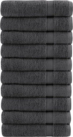 vidaXL - Badhanddoeken - SOLUND - 10 - st - 600 - g/m² - 70x140 - cm - antraciet