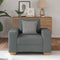vidaXL - Fauteuil - 60 - cm - stof - donkergrijs