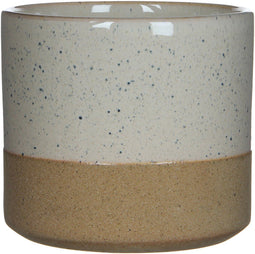 Mica Decorations Lago - Bloempot H17 x Ø18 cm - Glazuurlaag met spikkels - Wit