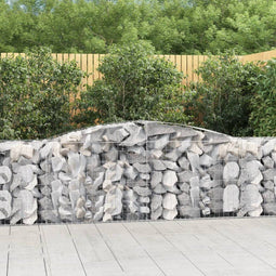 vidaXL - Schanskorven - 5 - st - gewelfd - 400x50x80/100 - cm - gegalvaniseerd - ijzer