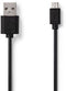 Nedis Micro-USB kabel - USB 2.0 type-A naar Micro-USB - 2 meter - Zwart