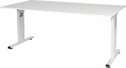 Verstelbaar Bureau - 180x90 grijs - wit frame