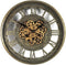 Wandklok industrieel James - radarklok grijs goud - wandklok 60cm