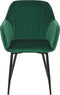 WELLSTON - Eetkamerstoel - Donkergroen - Fluweel