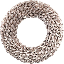 PTMD Kerstkrans Quispualis - 35x10x35 cm - Polyester - Champagne