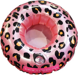 Swim Essentials Opblaasbare Bekerhouder - Zwembad Accessoires - Drankhouder Zwembad - Rosé Goud Panterprint