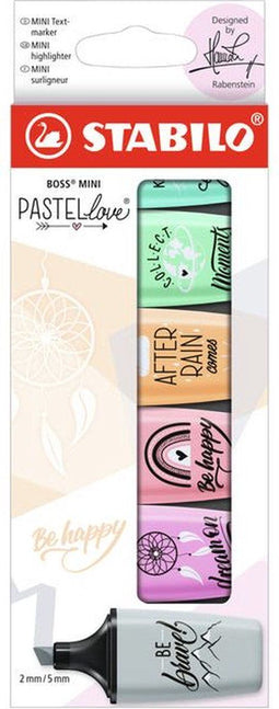Markeerstift stabilo boss mini pastellove 6st ass | 10 stuks