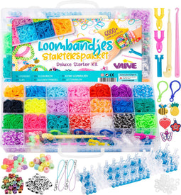 VAIVE Loombandjes Deluxe Starter Kit - Loombandjes Set - 6000+ Onderdelen - Inclusief Loombord