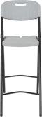 vidaXL - Barstoelen - inklapbaar - 2 - st - HDPE - en - staal - wit